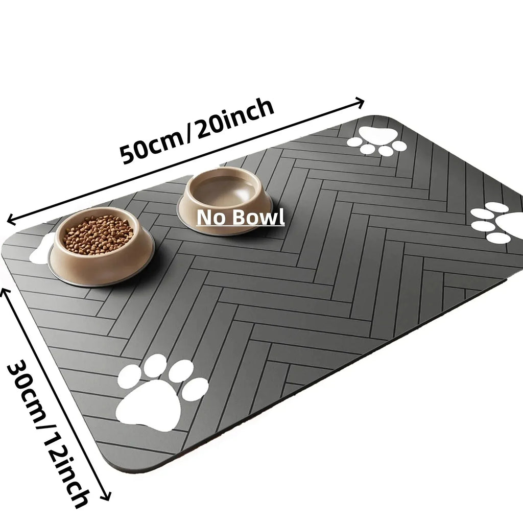Pet Feeding Mat-Absorbent Pet Placemat Rubber Backing Quick Dry Water Mat for Dog Cat for Food and Water Bowl with Waterproof