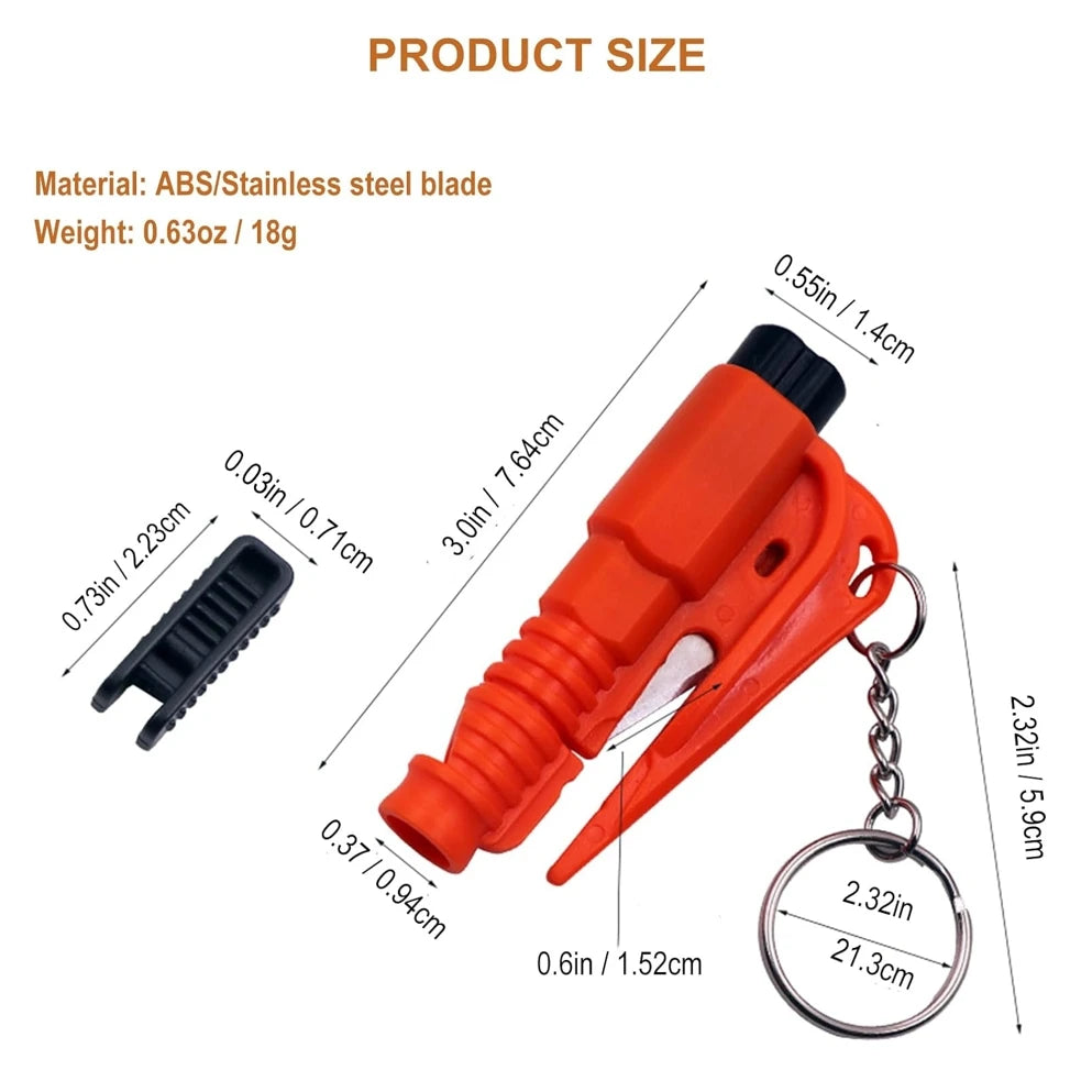Safety Hammer with Rescue Whistle, Car Escape Tool 3-in-1 Window Breaker Seatbelt Cutter, Compact Emergency Escape Tool for Car