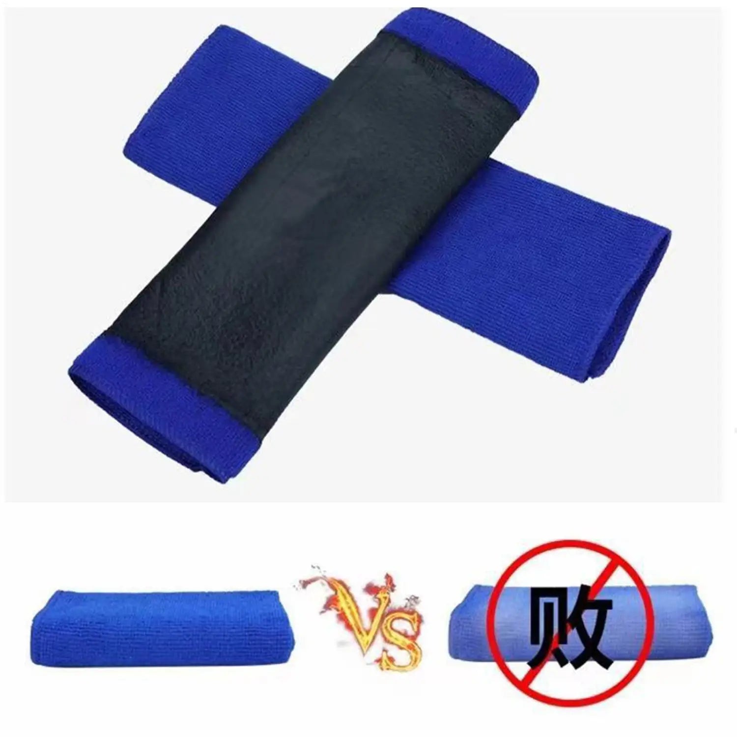 Blaues und schwarzes Mikrofasertuch für Tonerde (Clay Bar) zur Autopflege, mit verstärkten blauen Kanten, ausgelegt für gründliche Reinigung