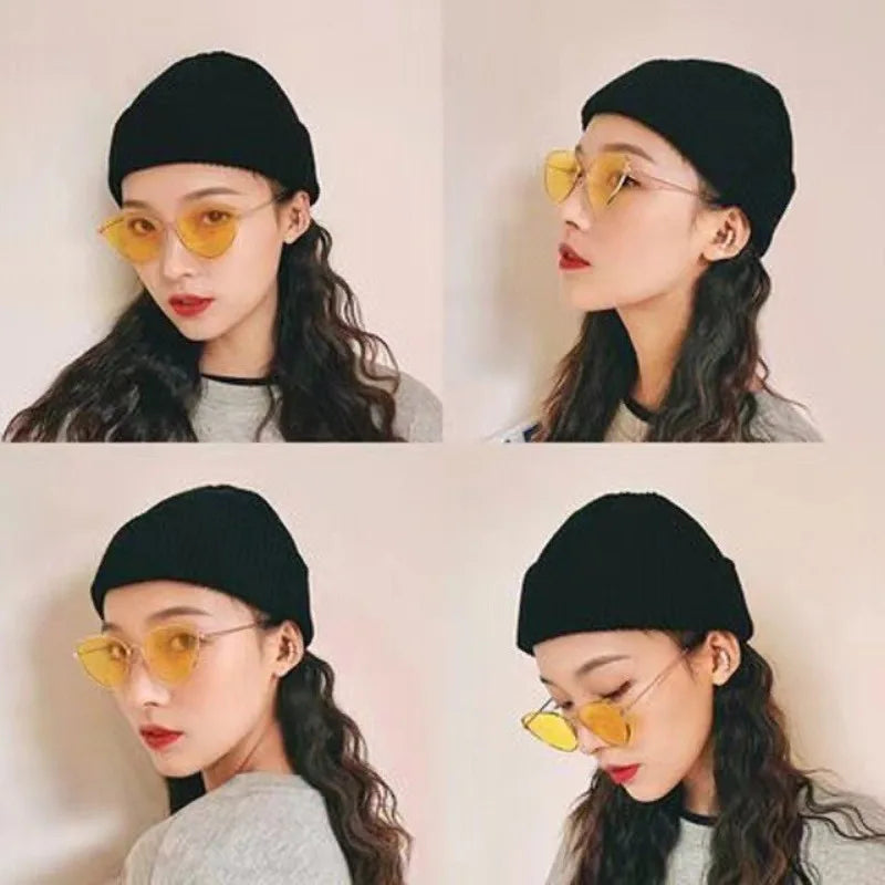 Knitted Hat for Men & Women Caps Wool Fashion Simple Warm Trend Beanies Solid Autumn Winter Beanie Cap Trendy Style
