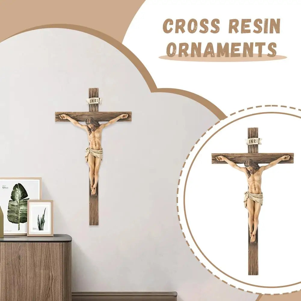 Easter Cross Resin Figurine Decoration Home Office Desktop Decoration Religious Holiday Ornament Gift For Christian Decoration