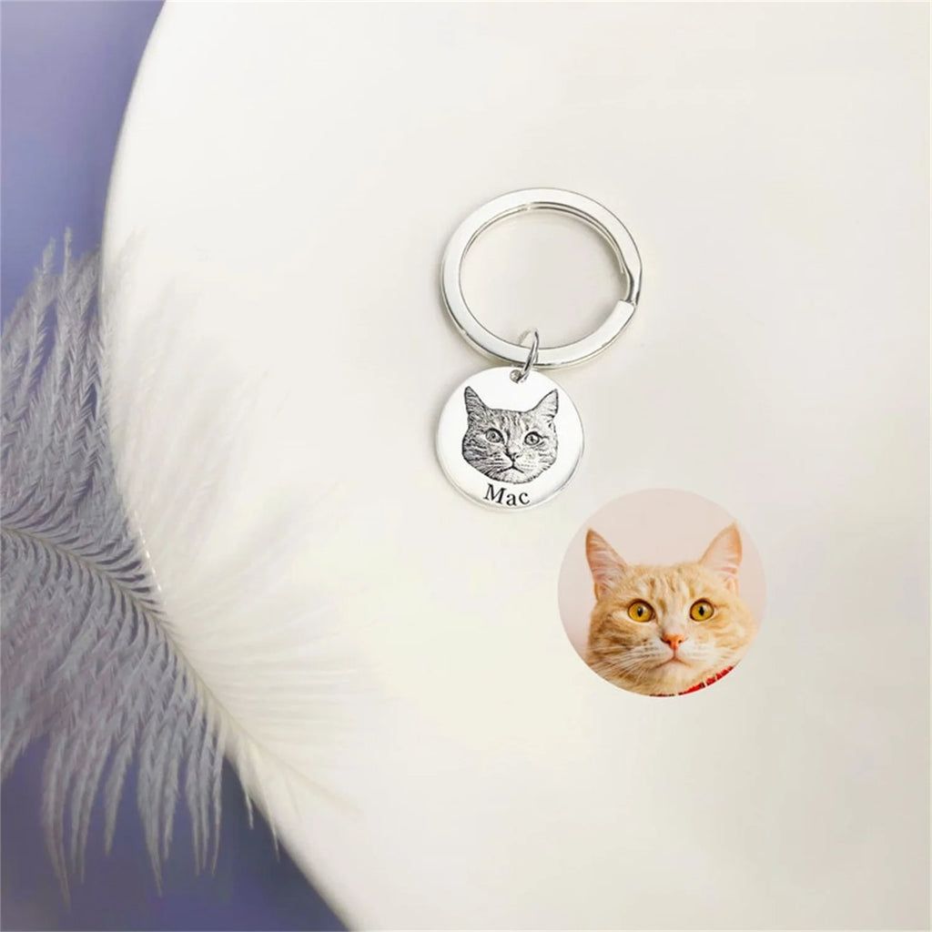 Personalized Pet Portrait Keychain Picture Keychains Pet Lovers Gift Personalized Dog Keychain Custom Keychain Custom Pet Gifts