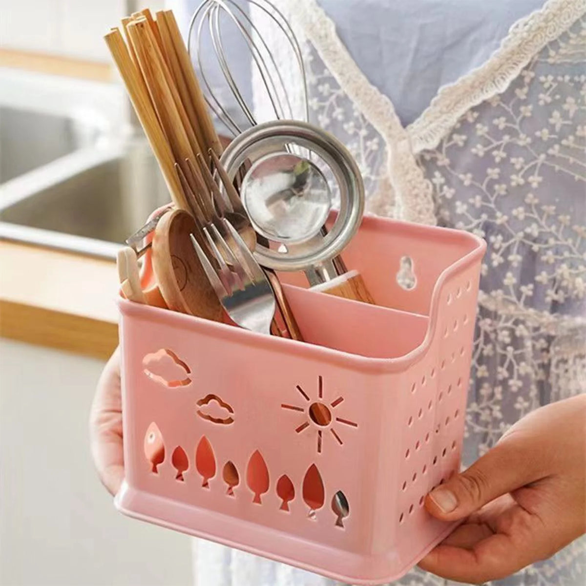 Kitchen Chopstick Utensil Holder Space Saving Easy Cleaning Holder for Holding Dinner Servert Tools