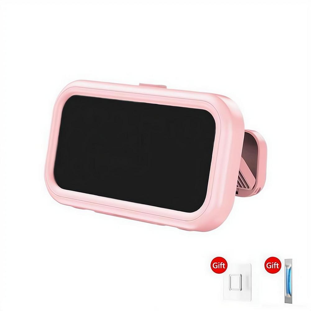 Pink plastic waterproof case 360 degree rotating shower phone holder with black screen area and clip attachment