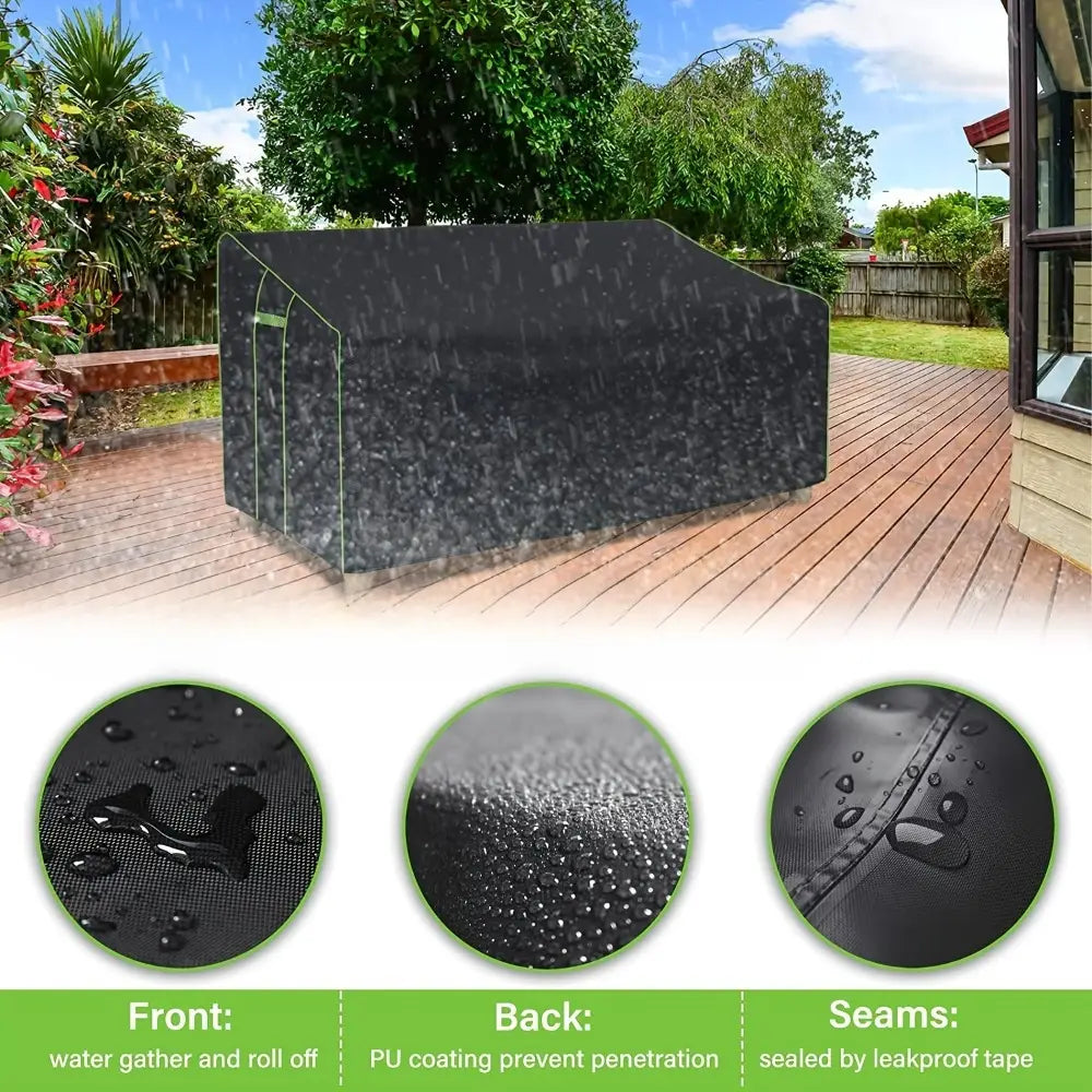 Outdoor Sofa Cover Waterproof Patio Furniture Protector 600D Heavy Duty UV Resistant Double Seat Cushion Cover for Garden