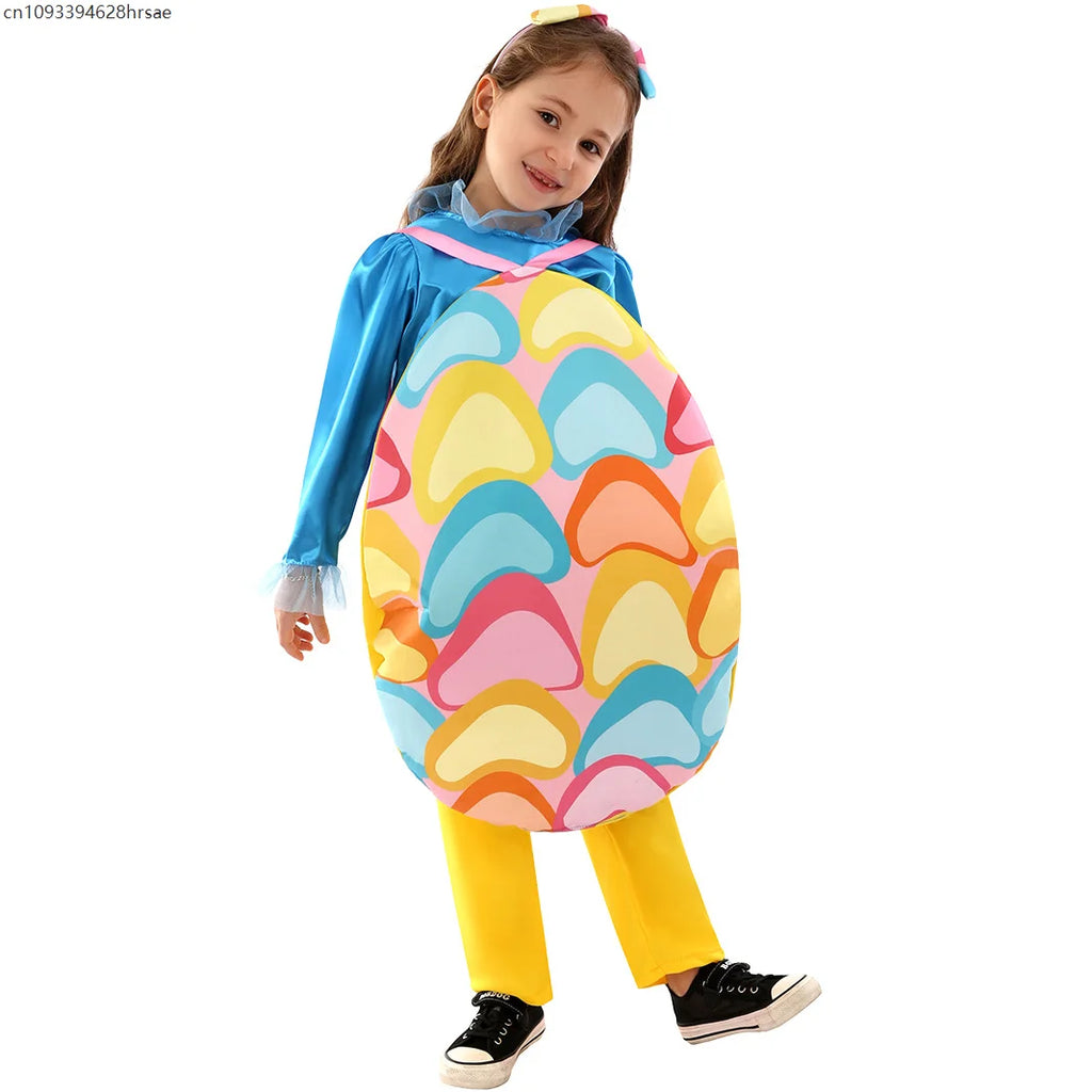 Easter Themed Egg Costume enfant School Cartoon Party Dress Up Outfit for niño Carnival Cosplay Role Play Clothing