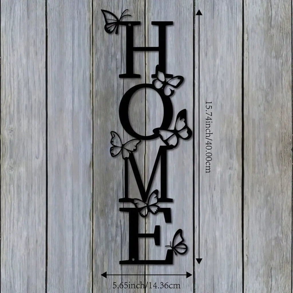 Butterfly Accent Vertical Metal Wall Decor - Fade-Resistant Modern Art for Bedroom & Bathroom