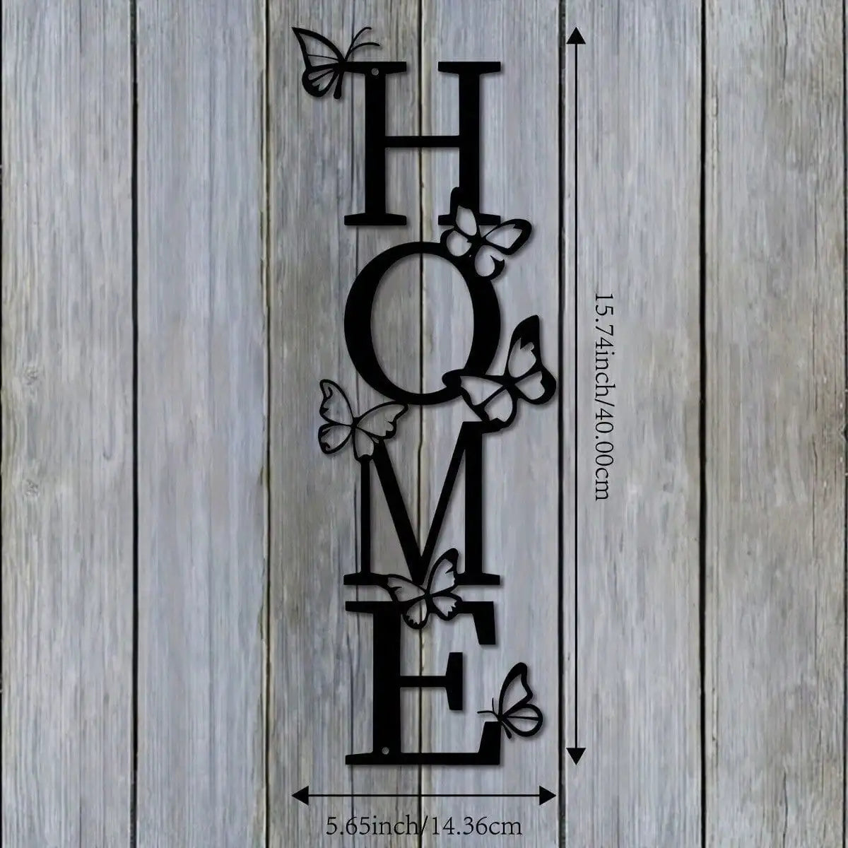 Butterfly Accent Vertical Metal Wall Decor - Fade-Resistant Modern Art for Bedroom & Bathroom