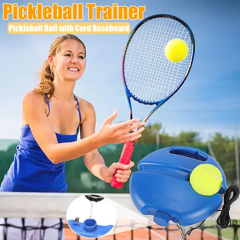 Indoor Outdoor Sports Self Training Tennis With Stable Base High Elastic Rebound Rope Durable Portable Tennis Practice Trainer