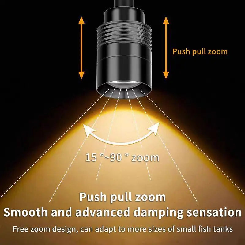 3W South American Aquarium Spotlight 3‑Color LED Fish Tank Lamp Focus Lighting Practical Aquascape Decor Light for Fish Tank Lan