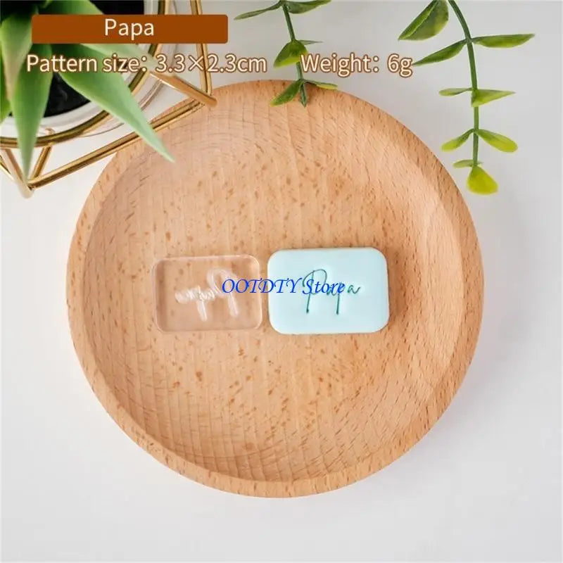 367A Father' Day Fondant Cookie Press Stamp Dad Birthday Cookie Cutters Baking Tools