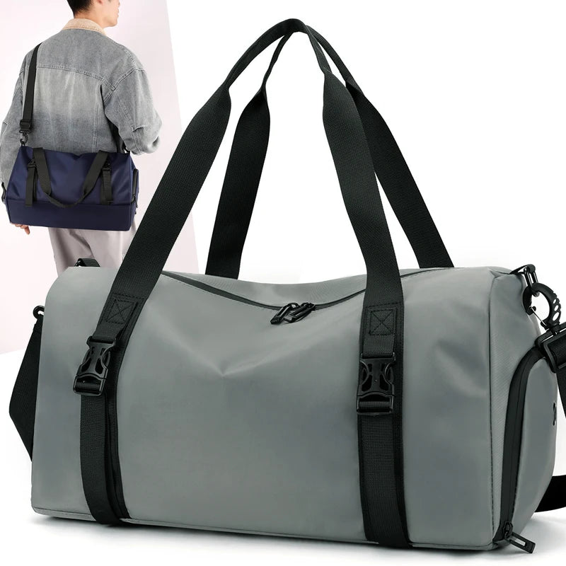 Large-Capacity Sports Bag, Unisex Gym Bag, Wet and Dry Separation Swimming Bag, Short-Distance Business Trip Portable Travel Bag, Sports Shoe Storage Bag, Multi-Purpose Luggage Bag