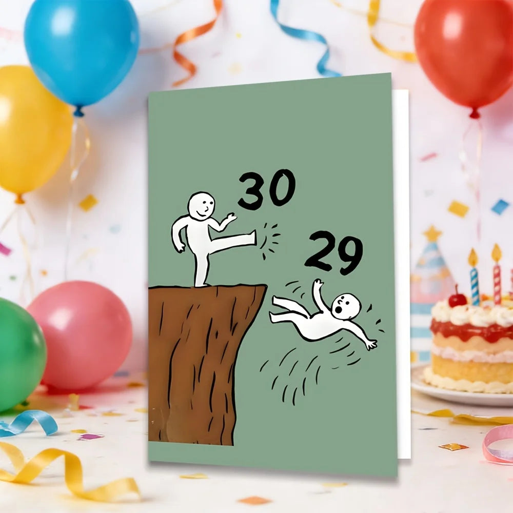 Fun 29 to 30 Milestone Birthday Card, Creative Gift for Family & Friends, Ideal Birthday Party Decoration