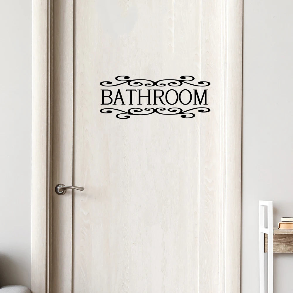 Bathroom Sign Door Wall Decal sticker Accessories Wall Sticker WC Toilet Home Decor
