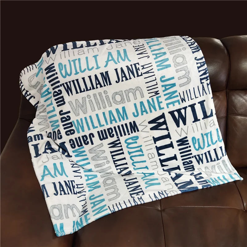 Baby Blanket Swaddling For Newborn Name Personalized Infant Crib Flannel Fleece Blanket Swaddle Baby Bedding Birthday Gift