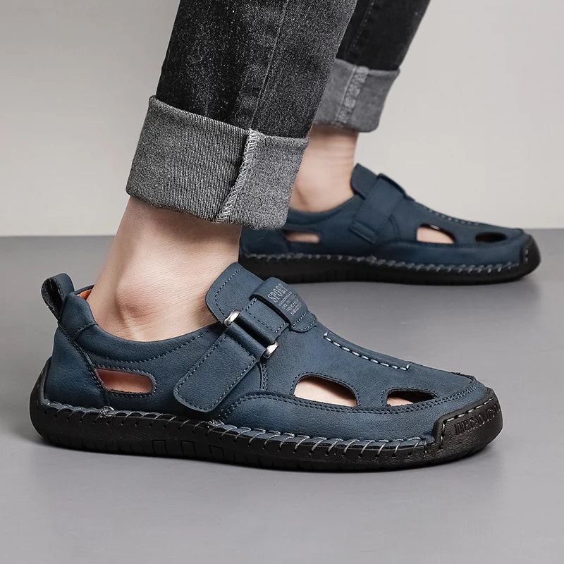 Men's Casual Sneakers Summer Breathable Outdoor Shoes Openworke Design Non-slip Summer Lightweight Driving Shoes Walking Shoes