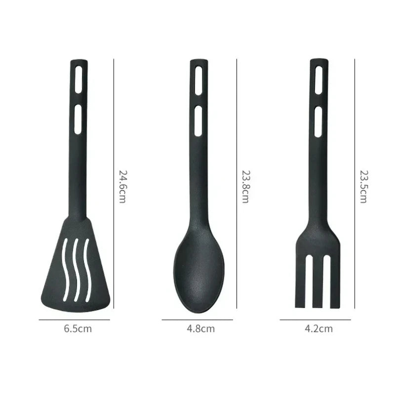 Kitchen Cooking Tools 3Pcs Mini Nylon Kitchen Utensils Set Spoon Fork Cooking Utensils Portable Camping Picnic Tableware Kit