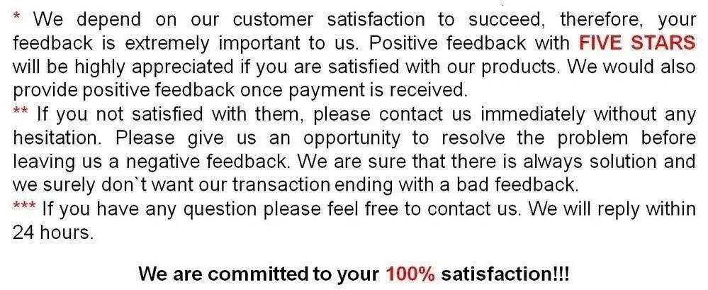 The image displays a customer service message highlighting satisfaction and five-star feedback for the boho multi-layer bead statement necklace on a white background.