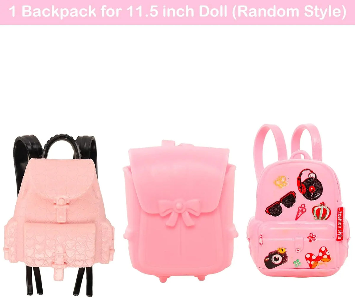 19 Pcs Girl Doll School Accessories Backpack Mini Desk Lamp Laptop Mini Globe Glasses and Headset for 11.5inch Doll Kids Toys