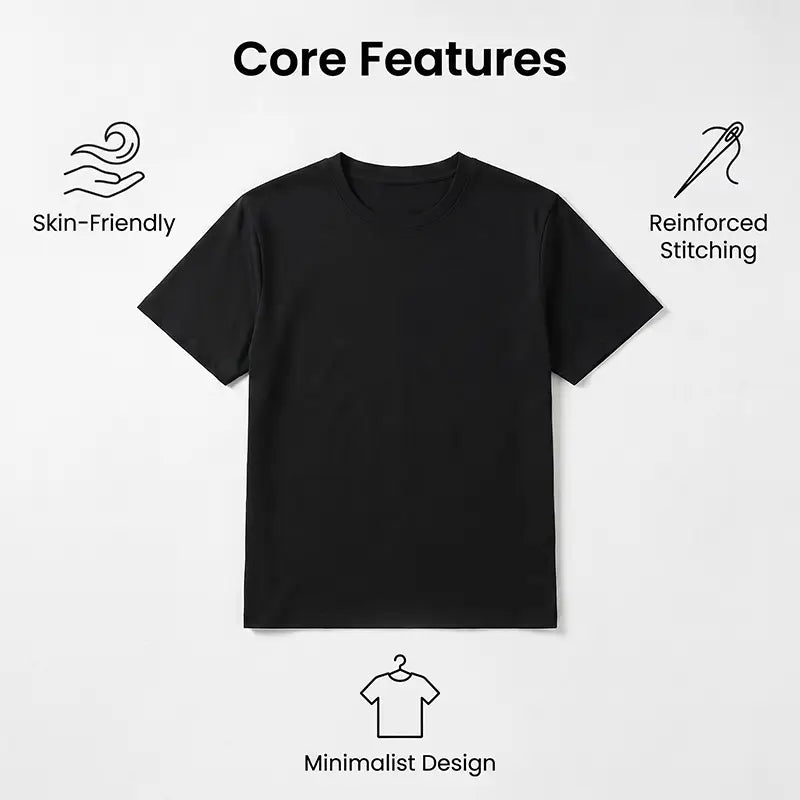 black minimalist women’s short sleeve t-shirt with reinforced stitching featuring a halloween dog graphic design
