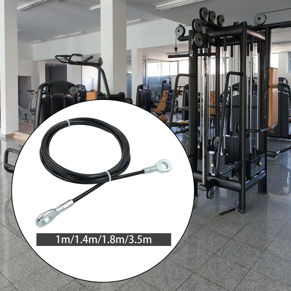 Fitness Extension Cable 5mm Wrists Arms Forearms Training Exercise Machine Cable Heavy Duty Steel Wire Rope Fitness Pulley Cable