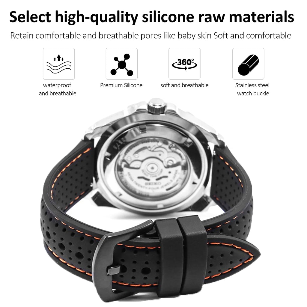 Soft Silicone Rubber Watch Strap 20mm 22mm 24mm Men Women Sport Waterproof Breathable Wrist Band Quick Release Bracelet