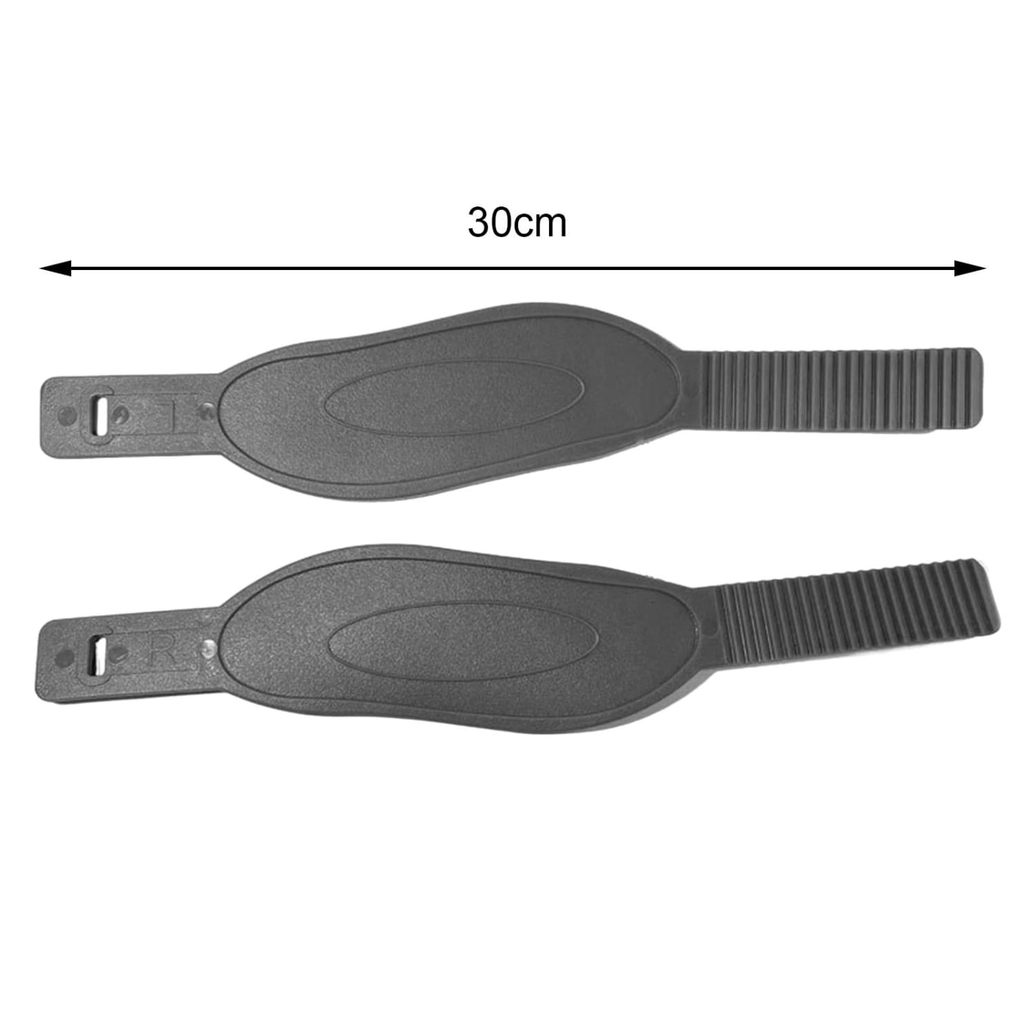 Sangle de pédale de vélo d’exercice en plastique noir avec prise texturée et conception ovale moulée, pour remplacement réglable.