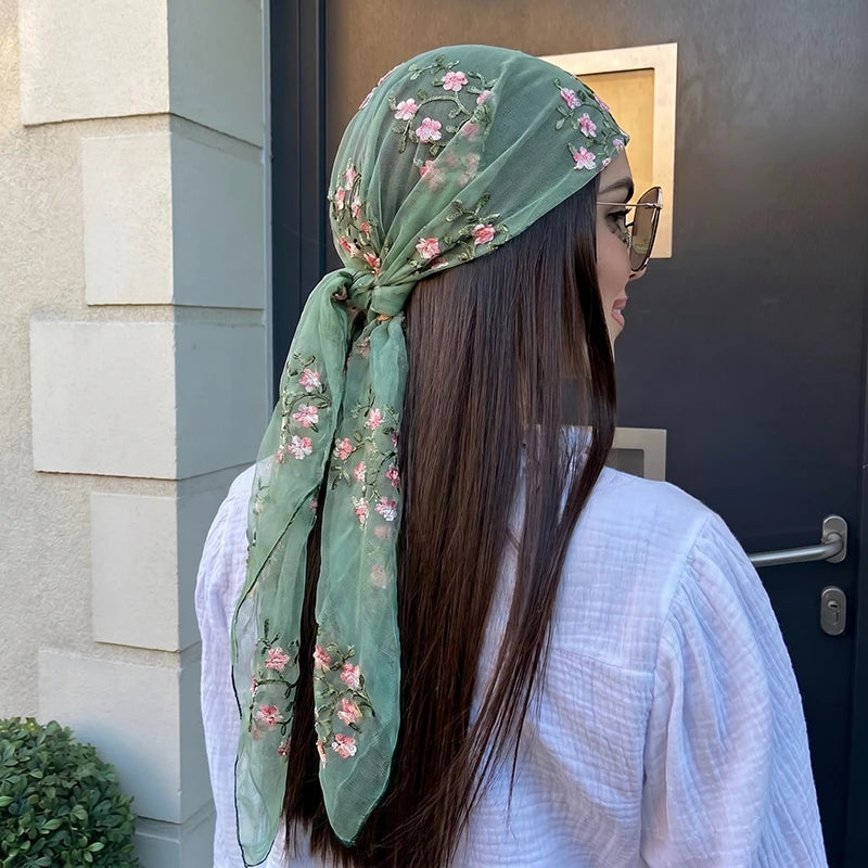 Women Hijab Wrap Shawl Flower Lace Scarves Lady Fashion Wedding Headscarves Female Spring Summer Photo Props Accessories 2026