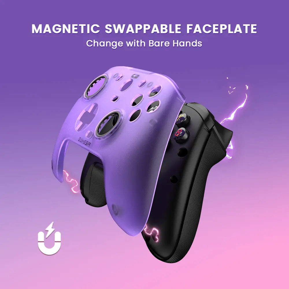 Violette, magnetische austauschbare Frontplatte für xbox series gamesir g7 pro tragetaschen-zubehör, so konzipiert, dass sie mit bloßen Händen einrastet, mit Anti-Reibungsringen.
