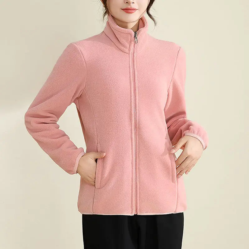 Winter Womens Fleece Jacket Double Sided Windbreaker Warm Thick Coral Fleece Coat Outwear Thermal Jacket Woman Fleeced Clothing