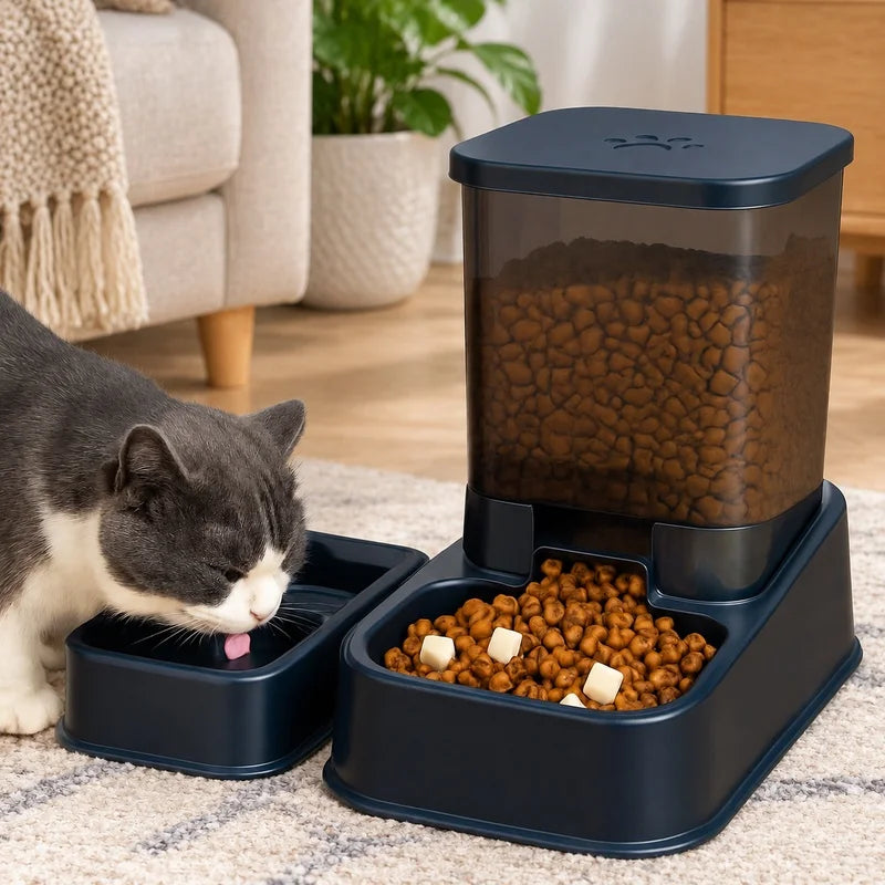 Automatic Portion-Controlled Pet Feeder for Cats & Dogs with Built-In Water Dispenser, Battery-Free Operation