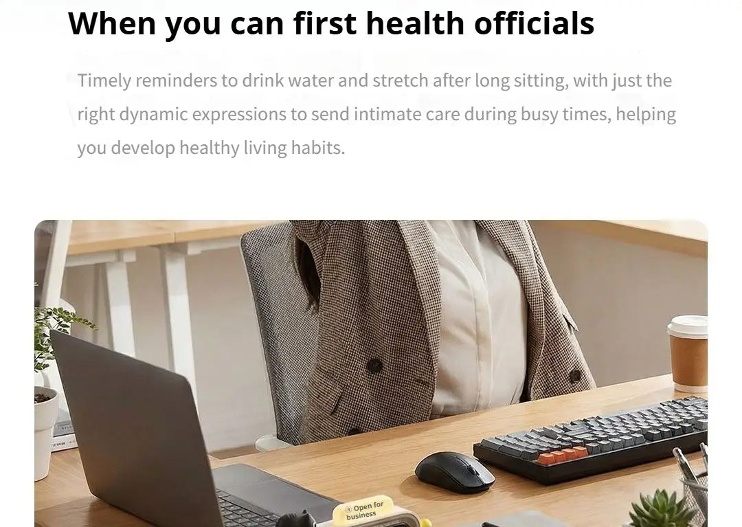 gray textured double-breasted blazer with dark buttons featured alongside the smart temperature and humidity clock duka mooda smart product.