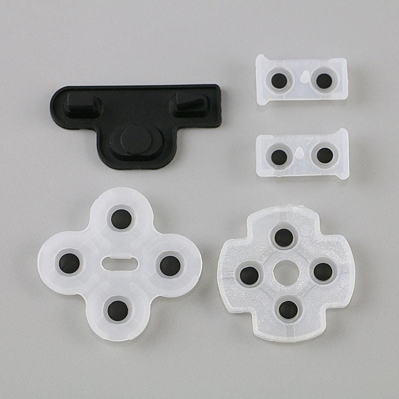 Komponenten aus schwarzem und weißem Kunststoff für leitfähige Gummipolflächen, für das leitfähige Gummipol-Set des PlayStation-3-Controllers