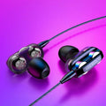 NEW 3.5mm Wired Headphones Noise Canceling In-Ear Sport Earphone Dual Driver Bass Stereo Game Headset HiFi Music Earbuds for Mic