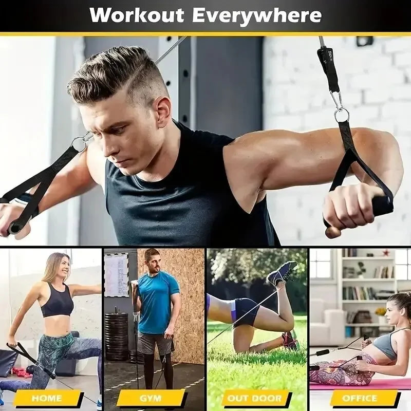 11pcs/Set Pull Rope, Resistance Bands, Portable Fitness Equipment, Ankle Strap, Chest Expander, Elastic Exercise Band