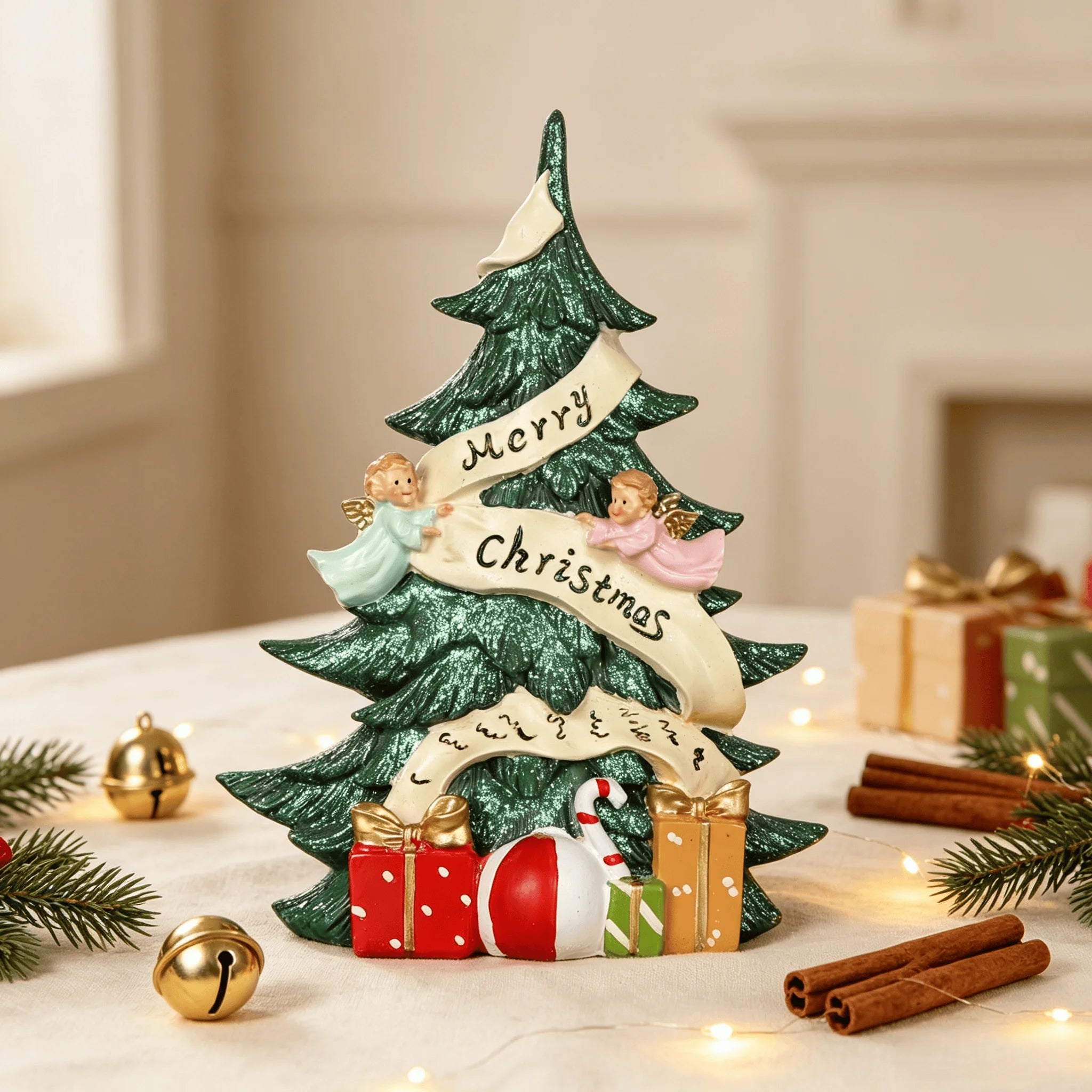Creative Angel Christmas Tree Ornament Christmas Decorative Resin Crafts Home Festival Party Desktop Decor Accessories Gifts