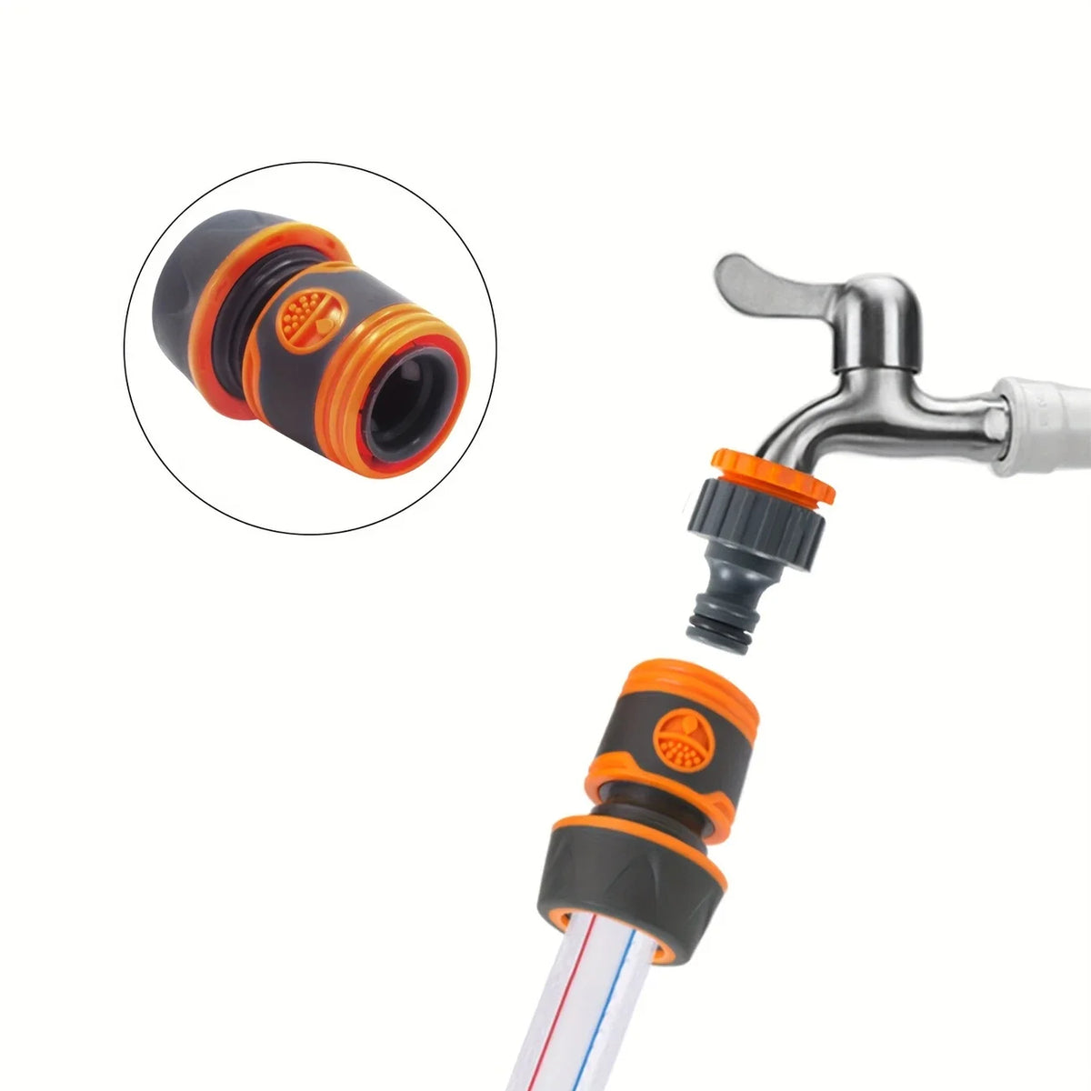 6-Pack Garden Hose Quick Connect Adapters - 3/4" (19mm) Heavy Duty Plastic Fittings for Lawn Care & Gardening Tools