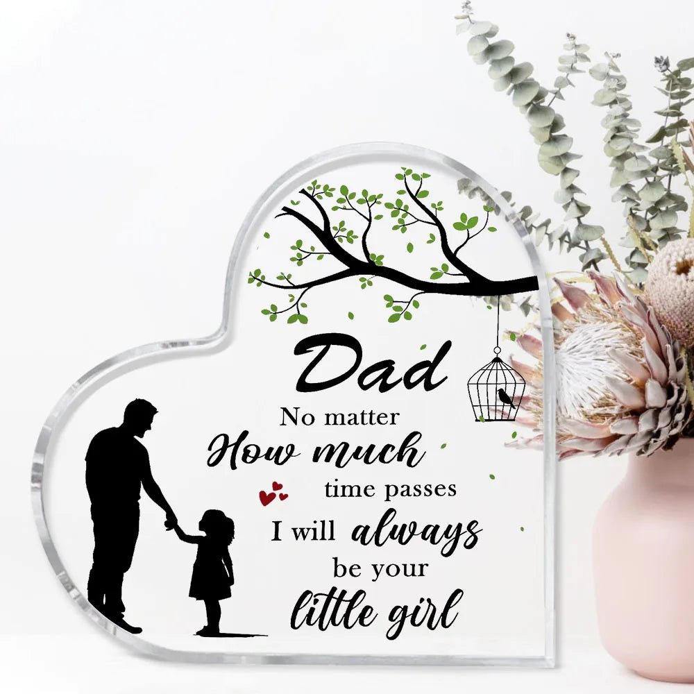 Father's Day Gift From Daughter – Laser Engraved Acrylic Plaque | Sentimental Keepsake for Dad, Birthday,Anniversary Home Office