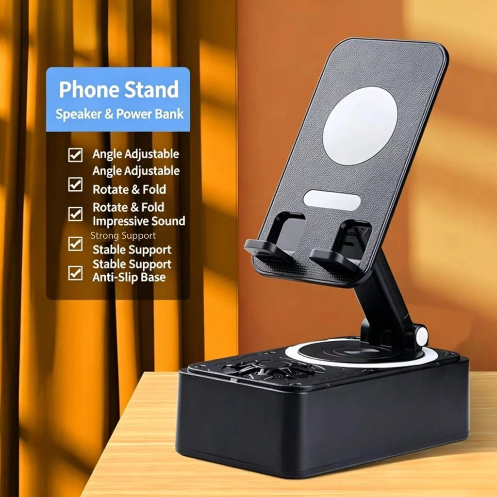 Mobile Phone Holder with Bluetooth Speaker Power Bank Three in One Multifunctional Desktop Stand Live Streaming Multifunctional