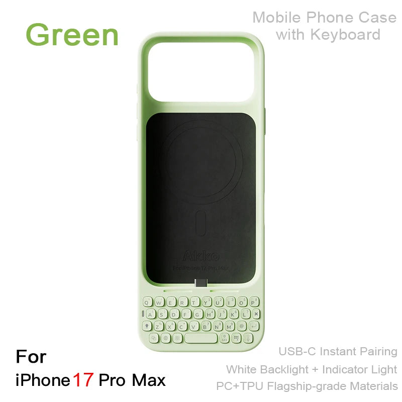 Mobile Phone Case with Keyboard Magnetic Suction All-in-One Phone Case Wired External Keyboard For iPhone 16 Pro Max 17 Pro Max