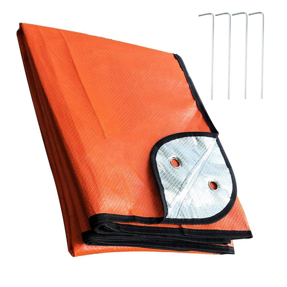 1 X Outdoor Camping  Survival Blanket Insulated  Thermal Reflective Tarp 82.7x59.1inch  Waterproof Insulated Blanket  For Hiking