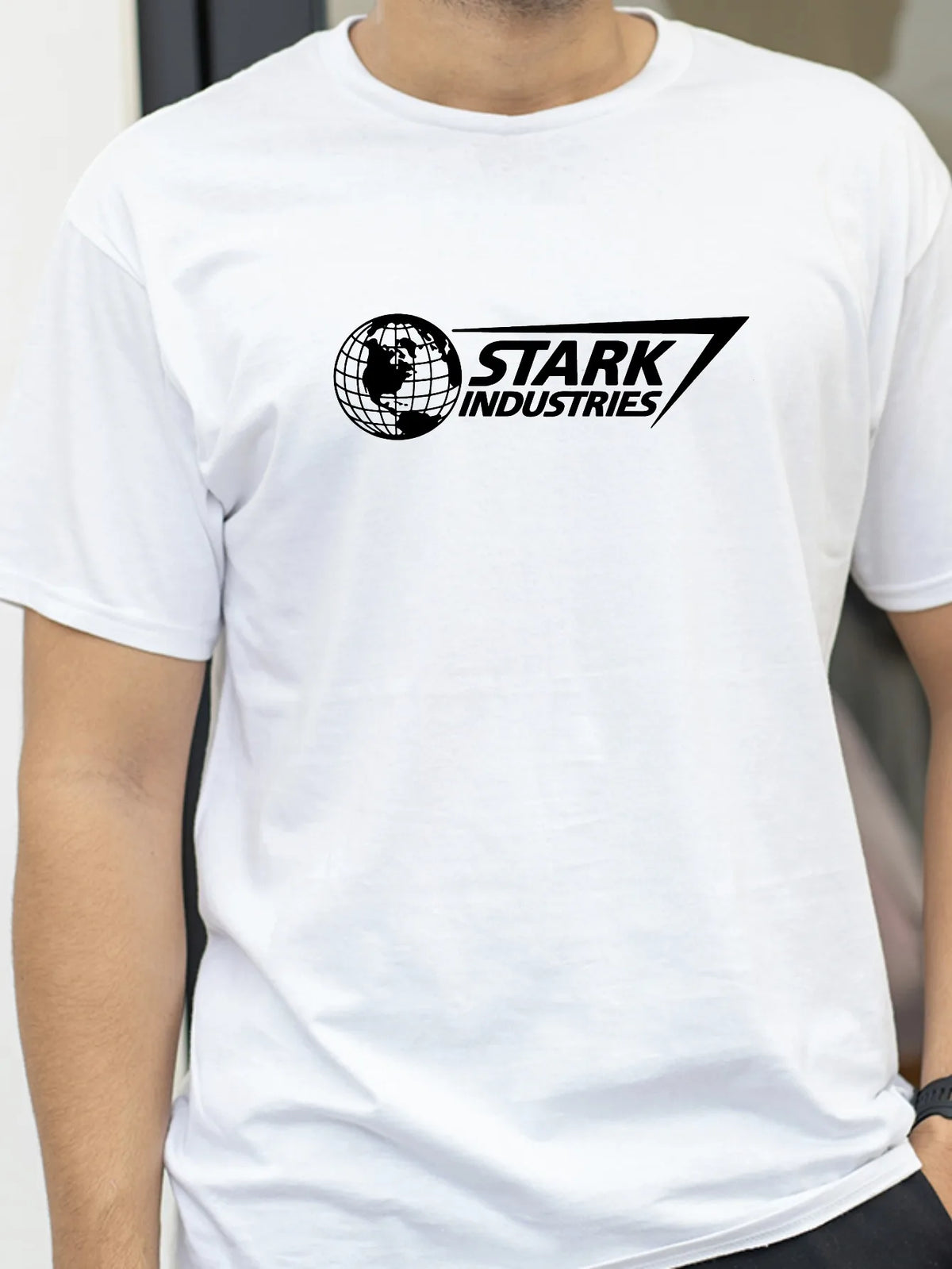 Men's and Women's T-shirts Iron Man Stark Industries Summer American Spring and Autumn Oversized Sporty Short-sleeved