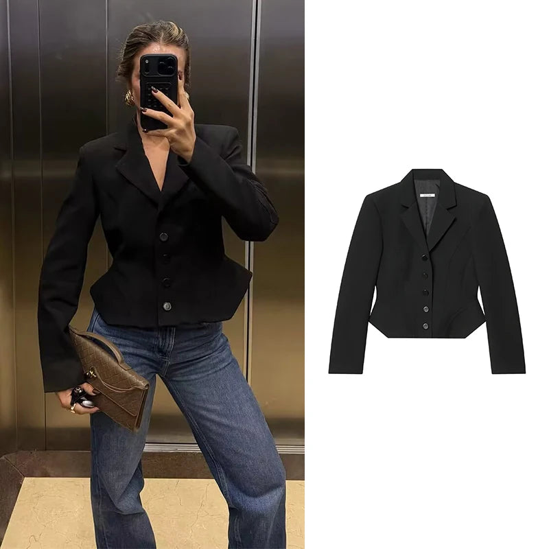 Blazers & Jackets Women's 2026 New Spring Office Blazers Chic Slim Elegant Short Jacket Street Youth Women's Warm Coats