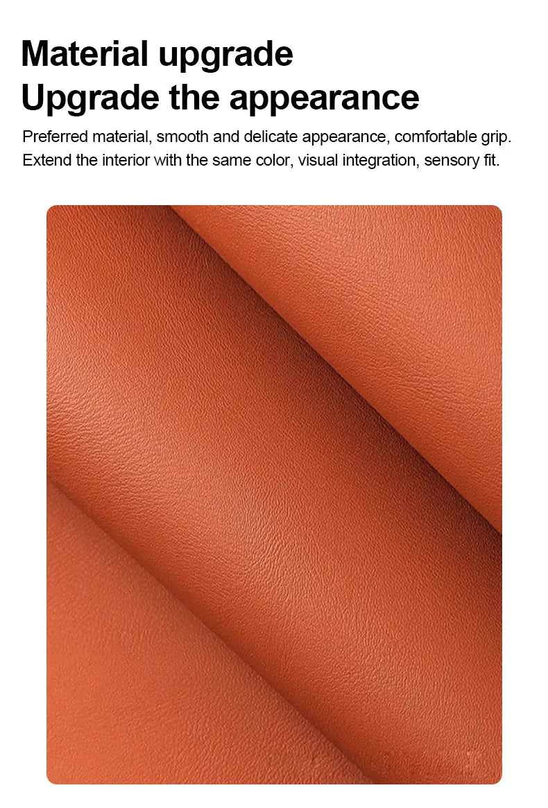 Hochwertiger orangefarbener Lederschlüsselanhänger für den Pkw, mehrzweckiger Anti-Verlust-Halter, mit glatter, feiner Textur und veredeltem Finish.