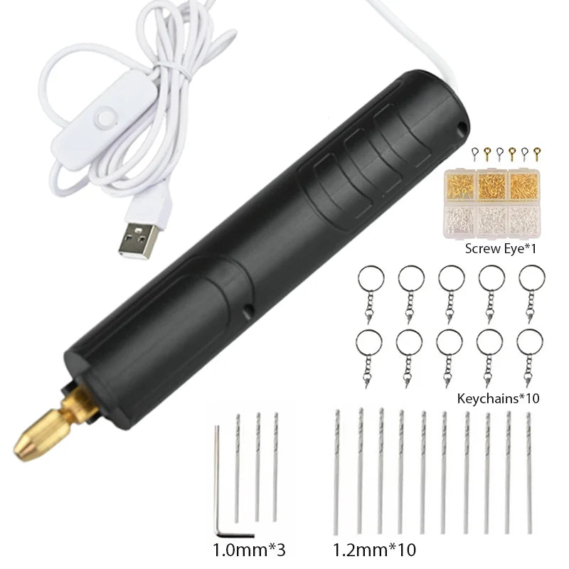 Handheld Mini Electric Drill DIY Electric USB Electric Drill Tools For Epoxy Resin Jewelry Making Wood Craft Engraving Pen Tool