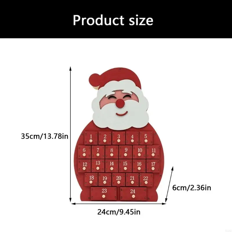 Christmas Advent Calendar, Wooden 24 Drawer Display for Daily Surprises, Holiday Furniture for December Homes 55KF