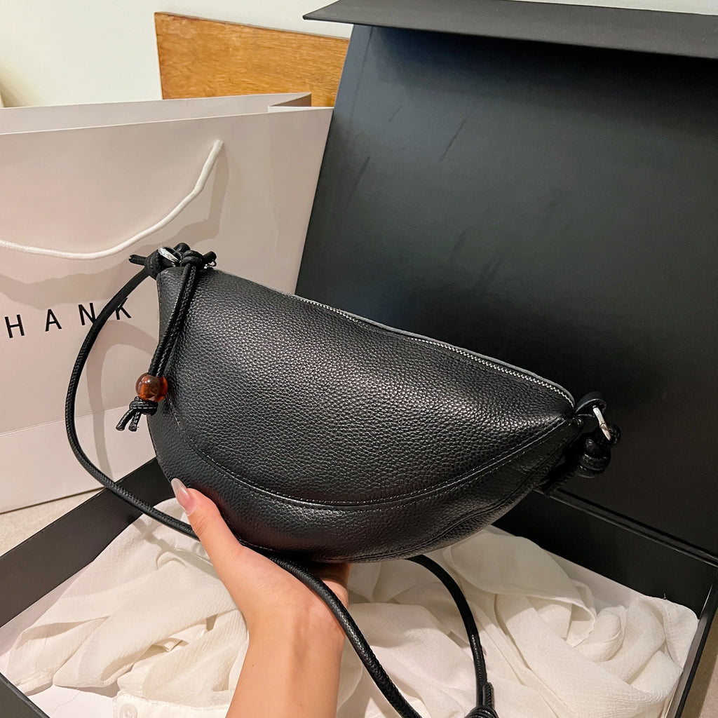 New Genuine Leather Women's Handbag Solid Color Simple Female  Shoulder Bag Wallet Fashion Trend Women Saddle Bags Sac A Main