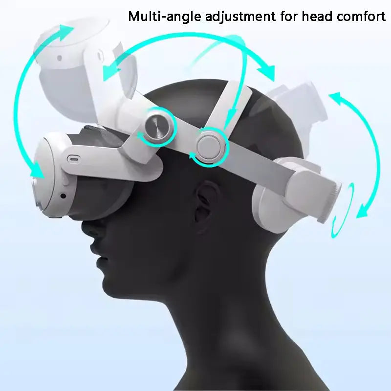 Sangle de casque réglable blanche et grise pour le casque de réalité virtuelle Meta Quest 3, conçue pour le confort et un ajustement sûr