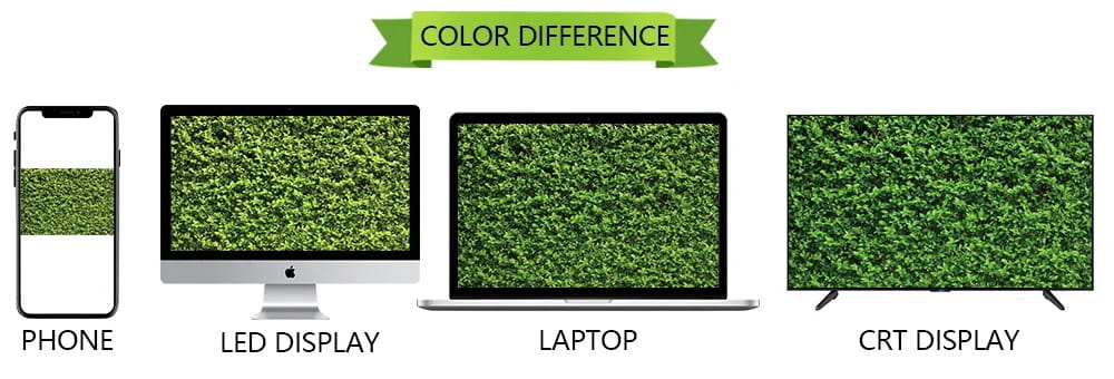 The pink bear chiara arch backdrop for baby shower showcases a green grass texture displayed on four electronic devices under the color difference banner.