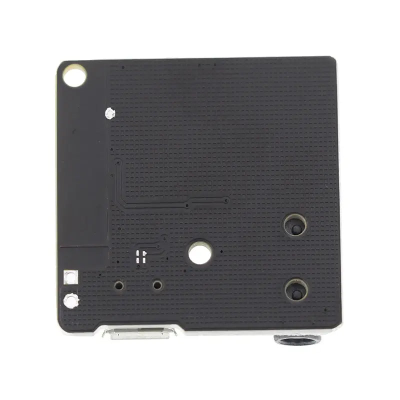 Black rectangular cyberpunk led circuit board keychain pendant with textured surface, multiple circular mounting holes, and visible solder points on the back side.